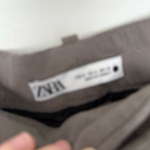 Zara Women’s Medium Grey Wide Leg Trouser Dress Pants - Picture 2 of 8